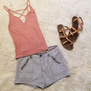 Anthropology grey pinstripe shorts womens size 2